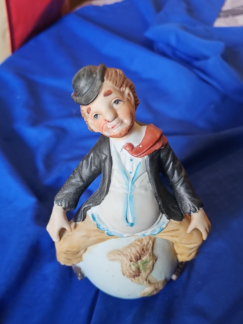 Hand-Painted Sad Hobo Clown By Albert Price Figurine